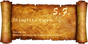 Stieglitz Fanni névjegykártya